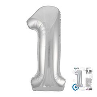 Цифра 1 серебро 40" Agura