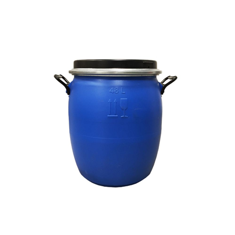 Бочка Родемос НПЦ 48л пластиковая с крышкой и хомутом пищевая синяя