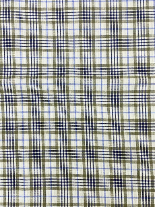 Коттон сорочка, принт клетка бел/синий/беж NBD032