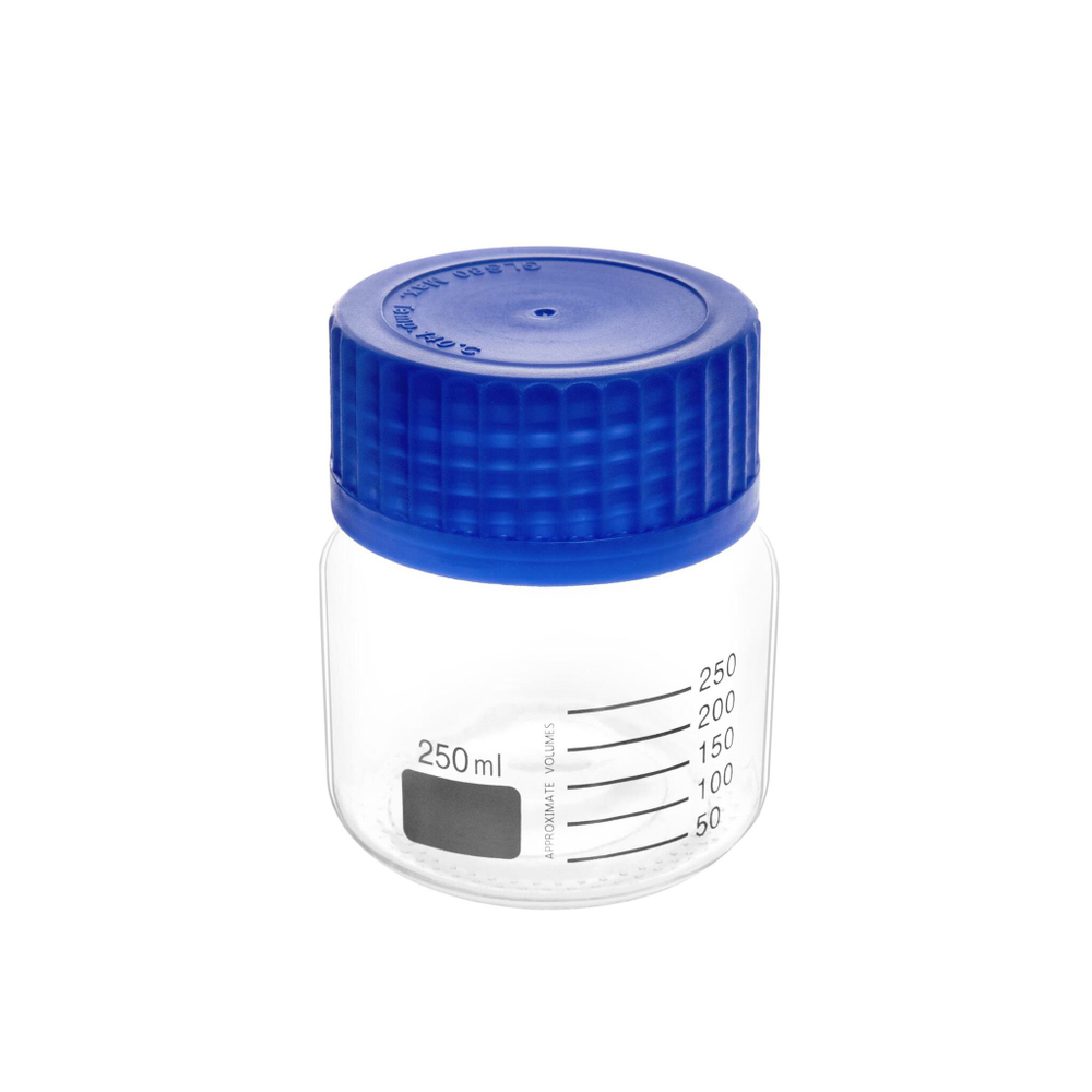 Банка лабораторная, 250 мл, светлое силикатное стекло с широким горлом