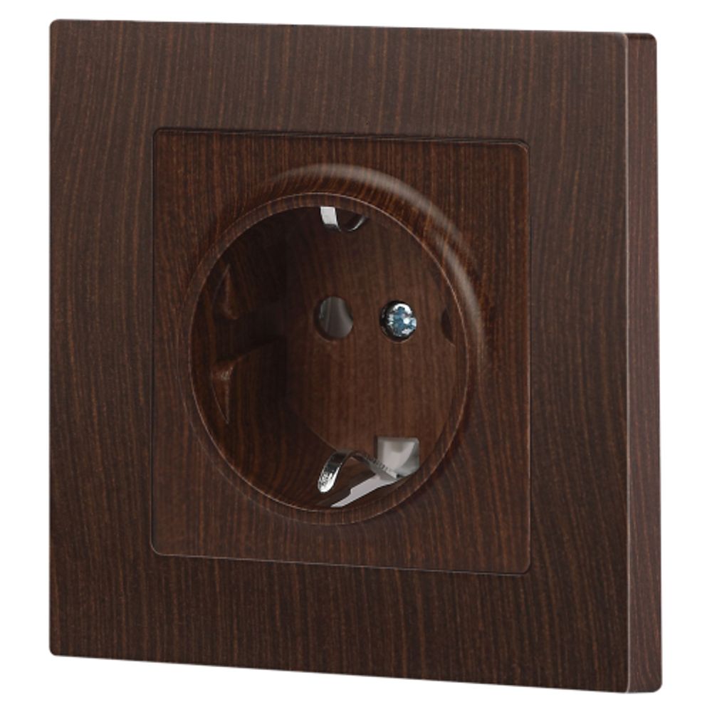 Розетка Intro Accent 6-202-10 2P+E Schuko 16А-250В IP20 СУ AL/CU венге