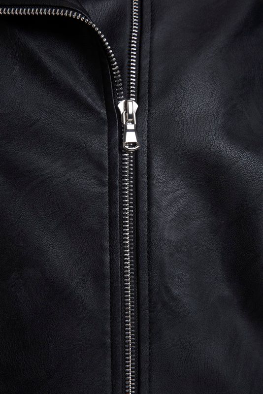 Куртка-косуха из экокожи, черный