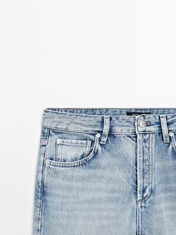 Massimo Dutti Широкие джинсы со средней посадкой, голубой