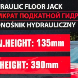 Домкрат подкатной гидравлический 2т (h min 135мм, h max 390мм) FORCEKRAFT FK-TR20003