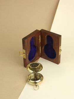 Nautical Карманный компас в деревянном футляре