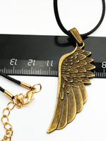 Кулон "Крыло ангела" на шнурке бронзовый.