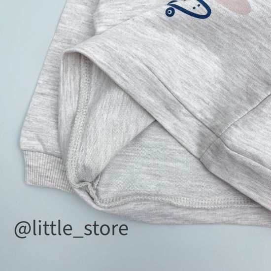 Комплект из футера "Динозавры" бежевый меланж