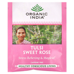 Organic India, чай с тулси, сладкая роза, без кофеина, 18 пакетиков, 28,8 г (1,01 унции)