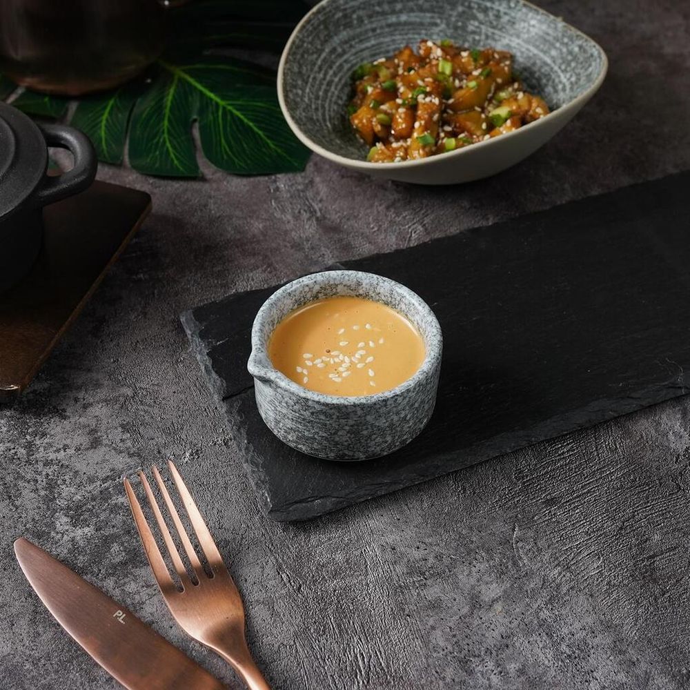 Соусник 60 мл d 7,5 см h4 см круглый с носиком глазурь Glossy Stone Untouched Taiga P.L. [1]