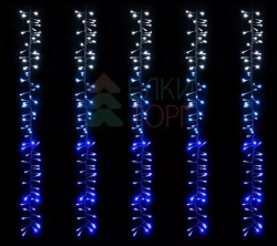 Светодиодная бахрома с эффектом бегущий огонь 2*1м., 24V, 320 LED ламп бело - синего цвета, прозрачный провод, Beauty Led (ESI320-SH10-1WB)