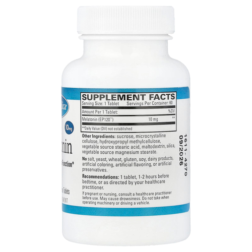 EuroMedica, мелатонин, 10 мг, 60 таблеток с длительным высвобождением