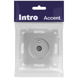 Розетка Intro Accent 6-301-03 TV одиночная, IP20, СУ, алюминий