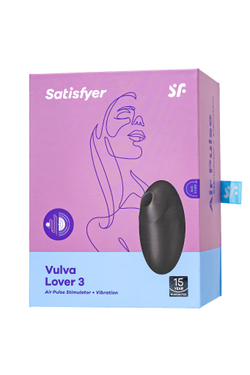 Вакуум-волновой бесконтактный стимулятор клитора Satisfyer Vulva Lover 3, силикон, чёрный