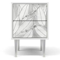 Тумба Арт Стайл с 2-мя ящиками Айс Античное серебро