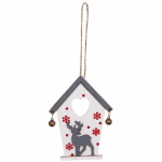Подвеска «Волшебный домик» 12*8 см, Серый/белый