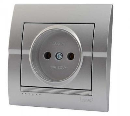 DERIY 702 2828 121 Розетка б/з. серебристый металлик керамика