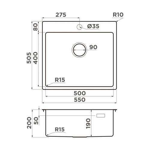 кухонная мойка Omoikiri Amadare 55-IN нерж. сталь/нержавеющая сталь