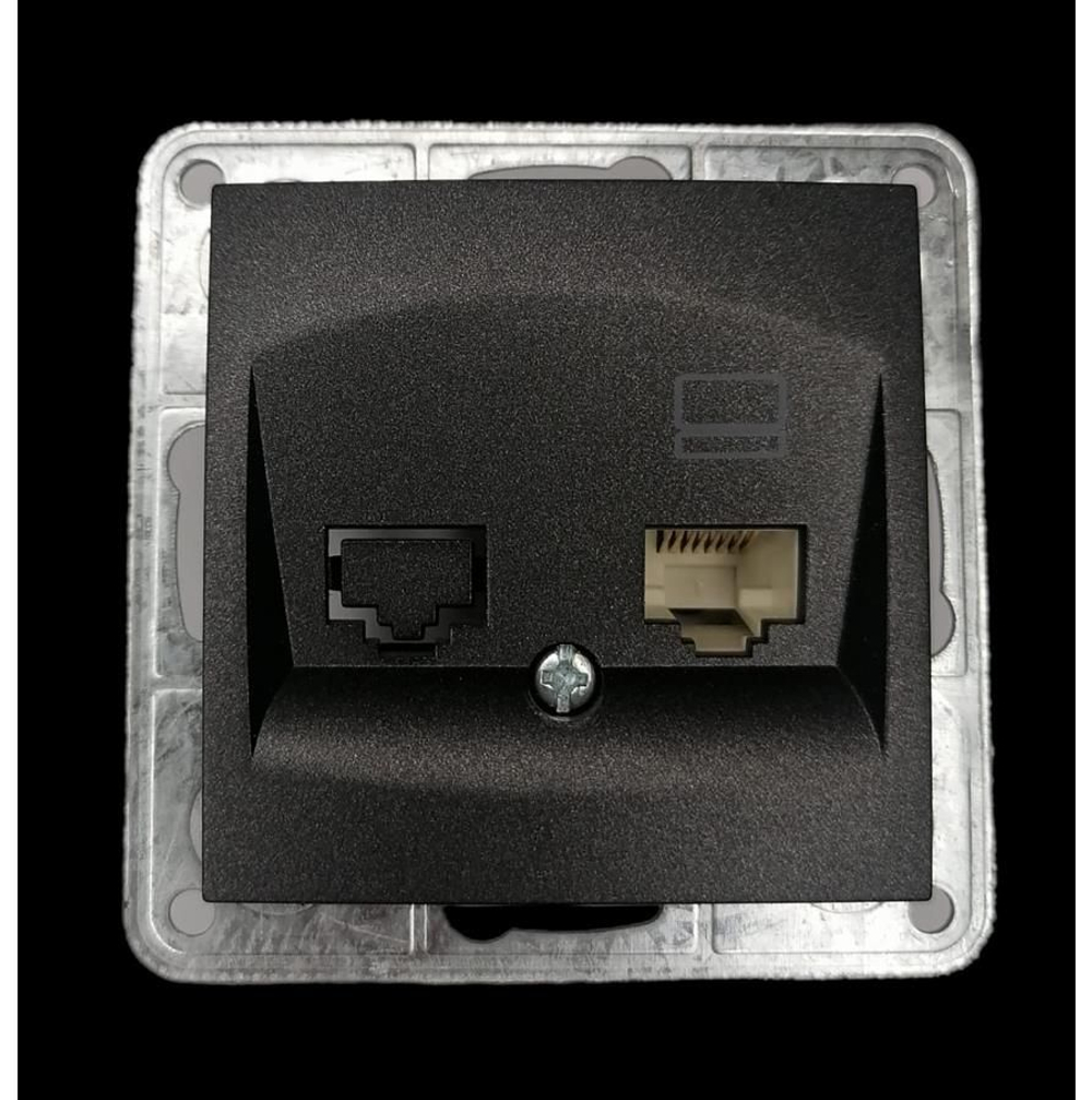 Розетка RJ-45 Profitec Tesla графит