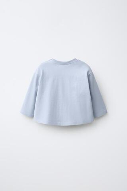 ZARA ЛОНГСЛИВ С ВЫШИВКОЙ, НЕБЕСНО-ГОЛУБОЙ