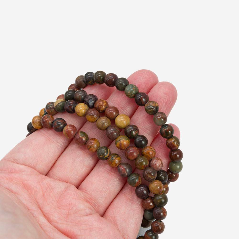 Яшма "Пикассо" натуральная, 6,4мм, шар