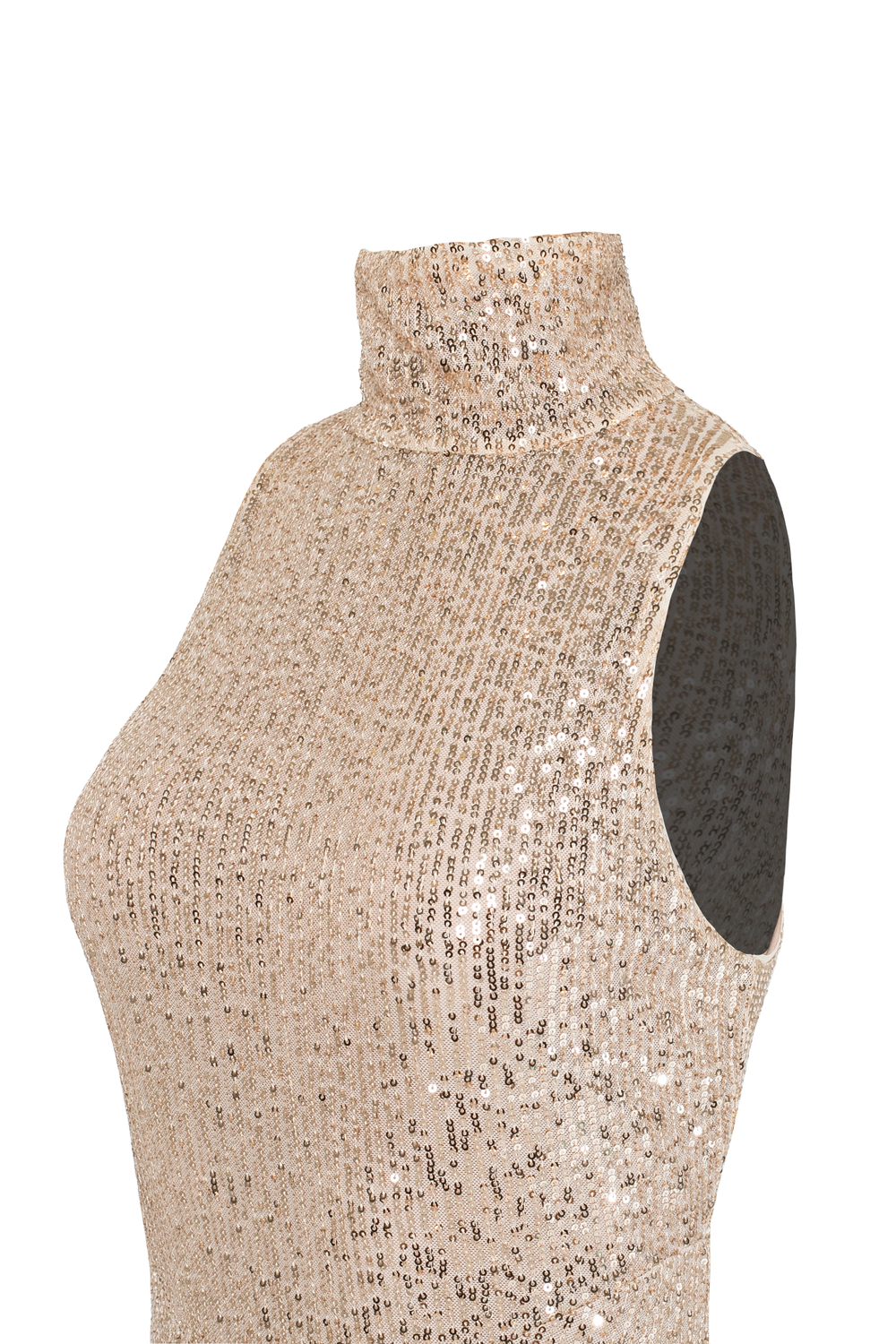 Naked dress” Платье с боди из прозрачных пайеток