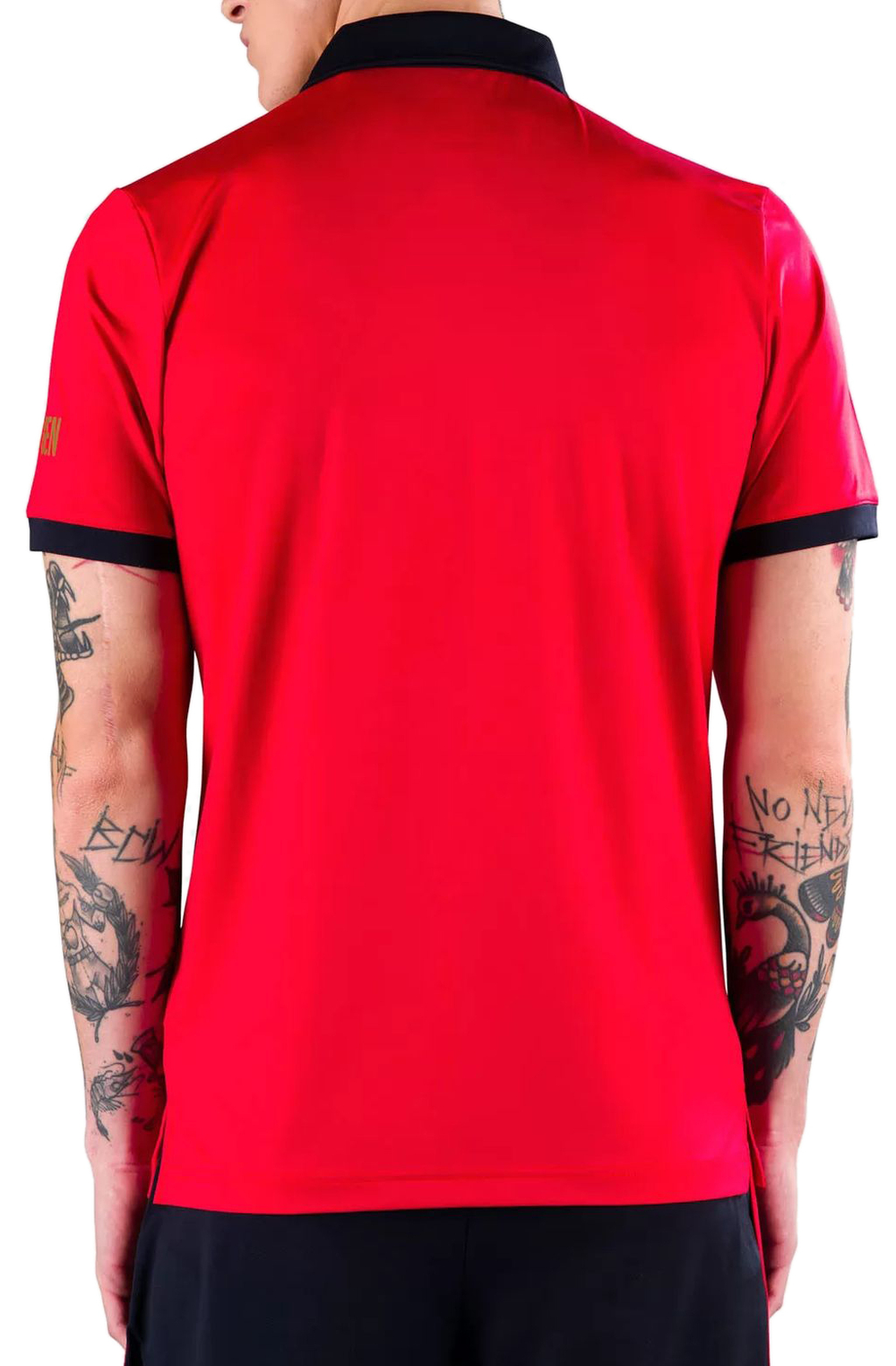 Мужское теннисное поло Hydrogen Half Zip Tech Tee - red/blue navy