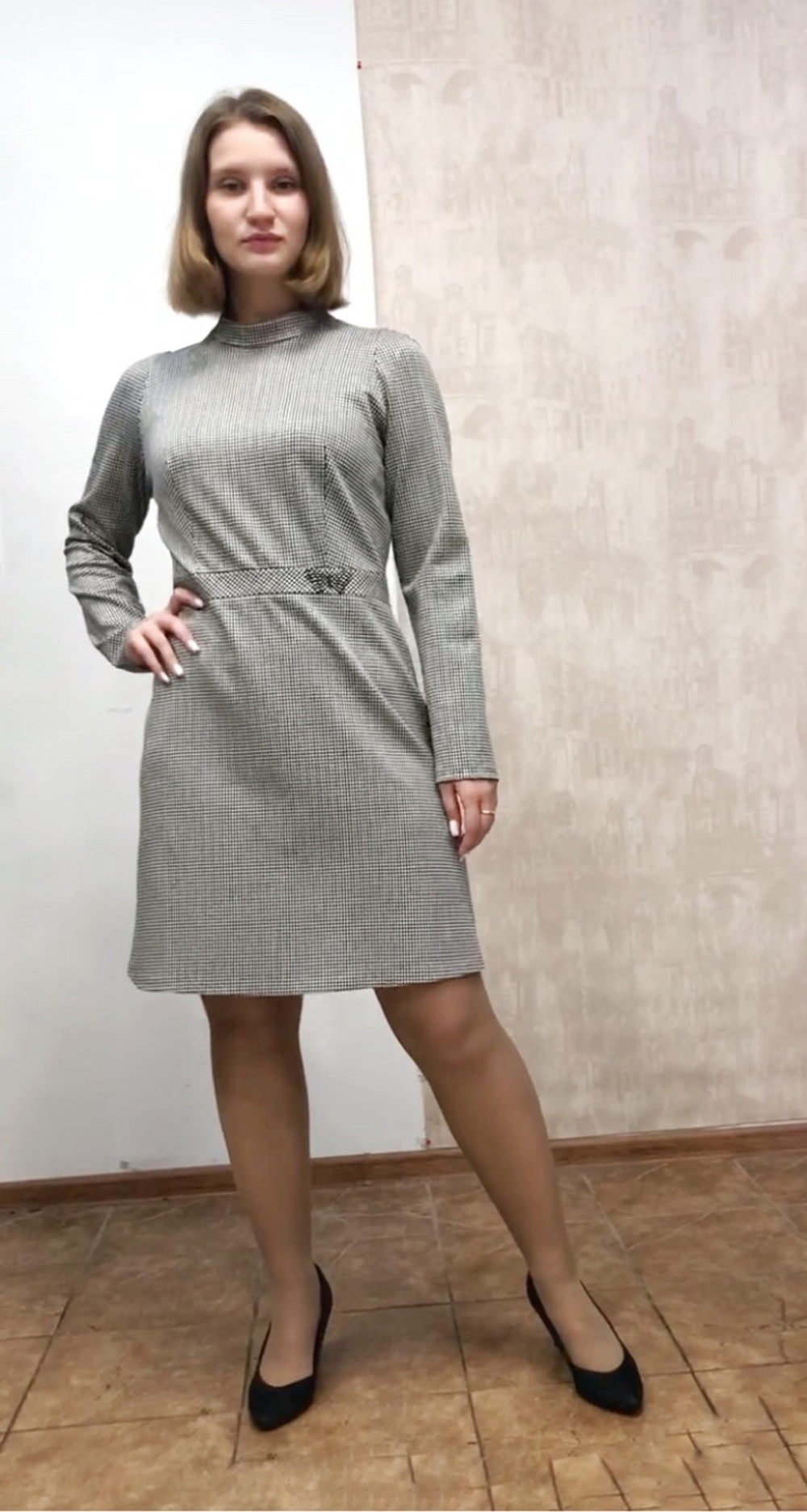 Платье в мелкую косую клетку Тамбовчанка