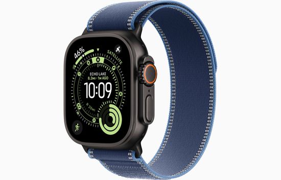 Умные часы Apple Watch Ultra 3, 49 мм, Black Titanium Blue/Bright Blue Trail Loop S/M