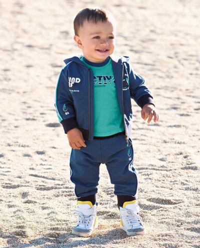 Комплект детский из худи, брюк и лонгслива с надписями