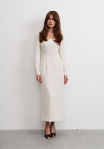 Платье-футляр, молочное