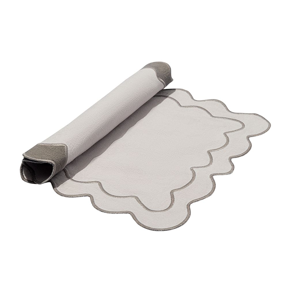 Салфетка под приборы с контрастным кантом серого цвета из коллекции Trendy Ruffles, 35х45 см