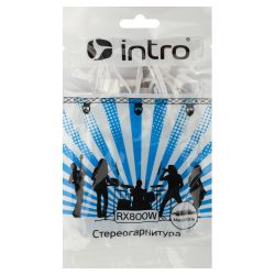 Наушники проводные Intro RX800 айфон самсунг apple вкладыши с микрофоном белые | Intro