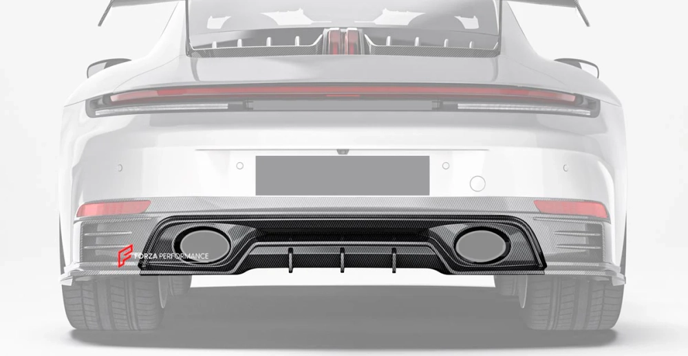 Карбоновая замена нижней части заднего диффузора для PORSCHE 911 992.2 CARRERA 2025+
