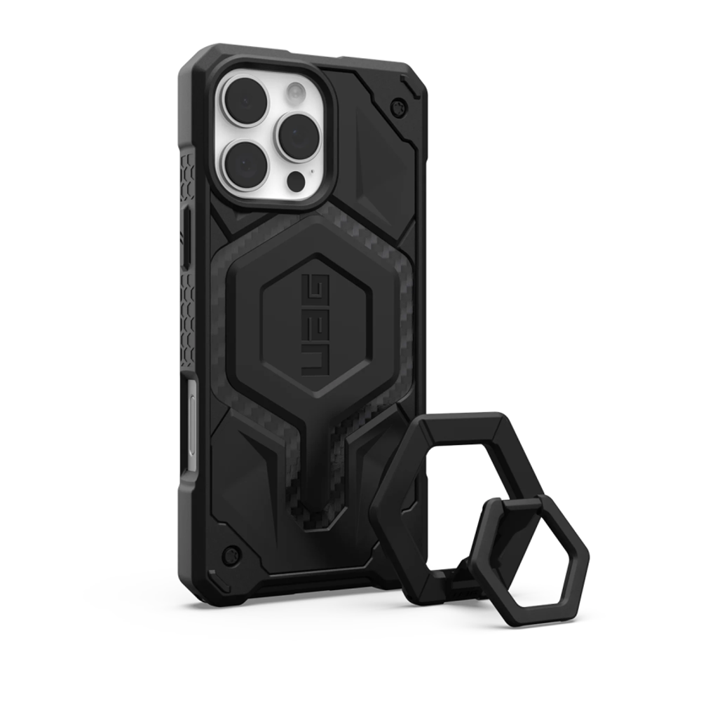 Защитный чехол MagSafe с кольцом-держателем UAG Monarch Pro для iPhone 16 Pro Max Композитный гибридный чехол с очень высоким уровнем защиты при падении и вырезом для Контроллера камеры