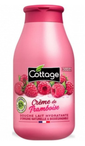 Cottage Молочко для душа увлажняющее МАЛИНА СО СЛИВКАМИ/ Moisturizing Shower Milk – RASPBERRY CREAM, 250 мл