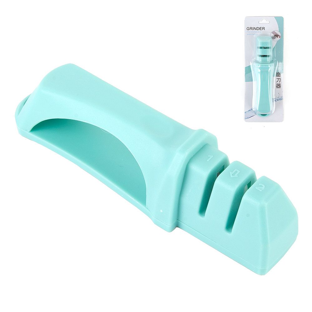 Ножеточка 2 уровня заточки 4*5*18см. (точильный камень, керамика, полипропилен)