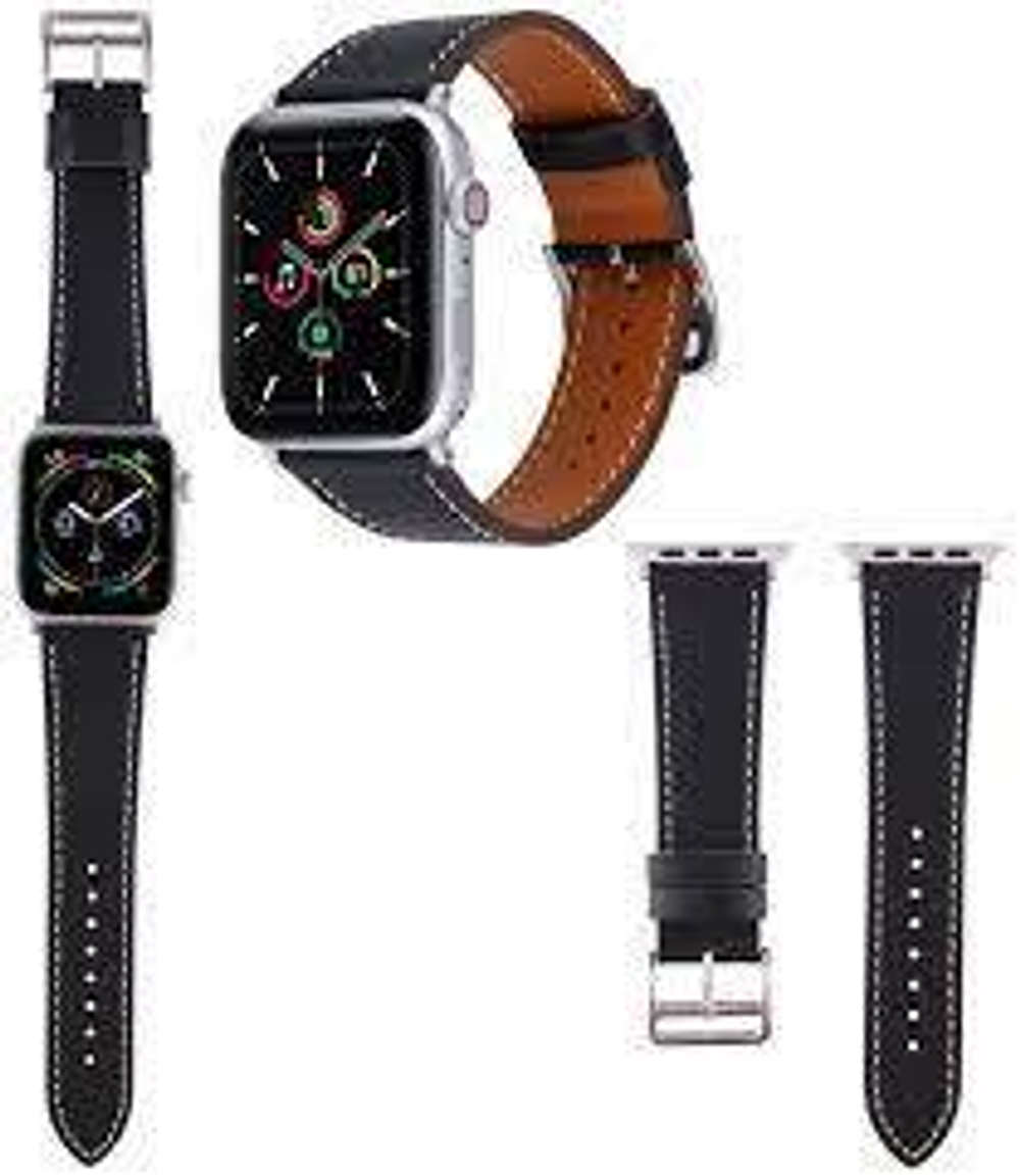Ремешок Apple Watch,38мм,кожаный,черный
