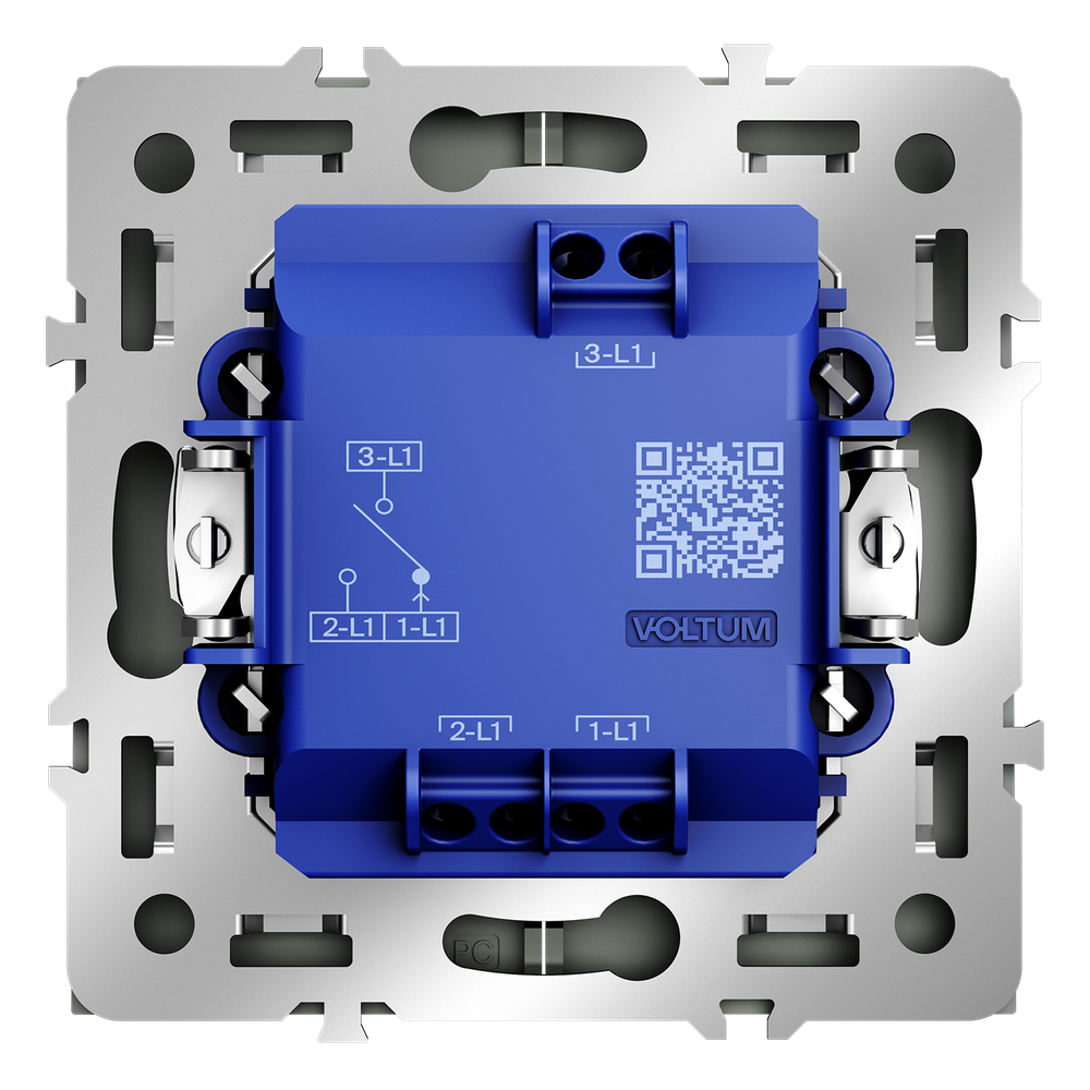 Выключатель встраиваемый VOLTUM S70 для жалюзи 10А, (титан)