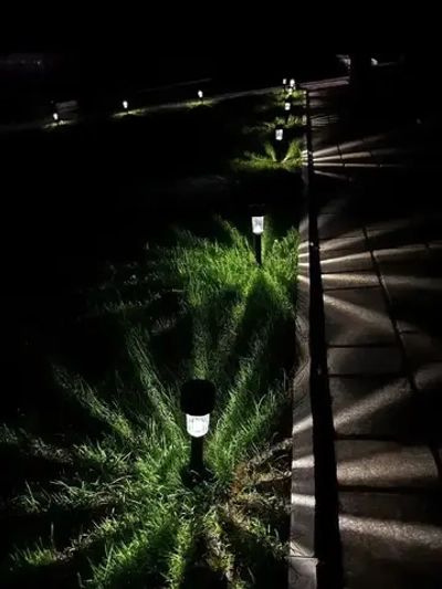 Уличные светильники на солнечных батареях для дачи и сада, фонарики свет холодный белый комплект из 12 шт.