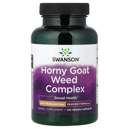 Swanson Vitamins, комплекс из горянки, якорцов и маки, 120 веганских капсул