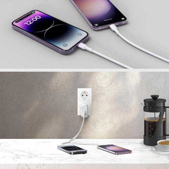 Сетевое зарядное устройство Belkin BoostCharge Pro Dual Usb-C with PPS 60W White (WCB010vfWH)