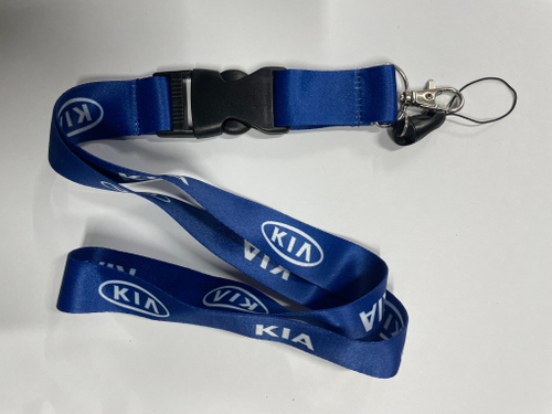 Kia (синий) / Брелок, шнурок для ключей на шею Kia (КИА), ланъярд, крафт, синий (1 шт)