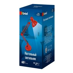TLI-221 RED E27 Светильник настольный. Цоколь Е27. 60W. Механический выключатель. Красный. ТМ Uniel