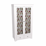 Шкаф 2х дверный со стеклянными дверями «Бейли» белый воск