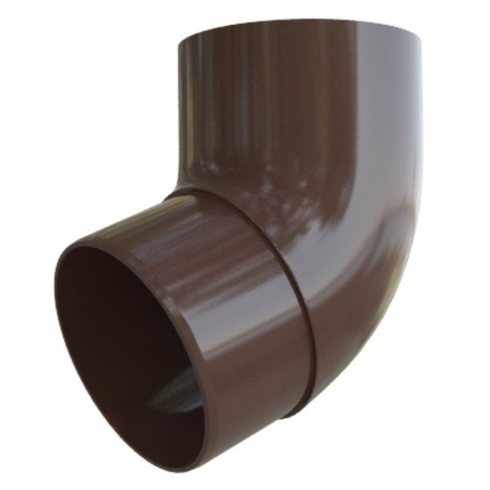 Колено трубы 67 градусов ПВХ Альта-Профиль Элит Коричневый 95 мм