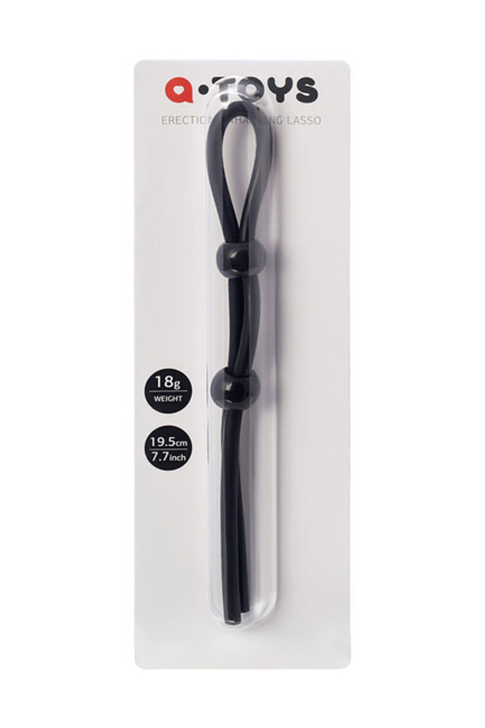 Лассо на пенис с двумя бусинами A-toys (Цвет: черный)