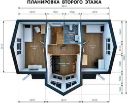 Проект Дома 105 кв. м из бруса Д-27