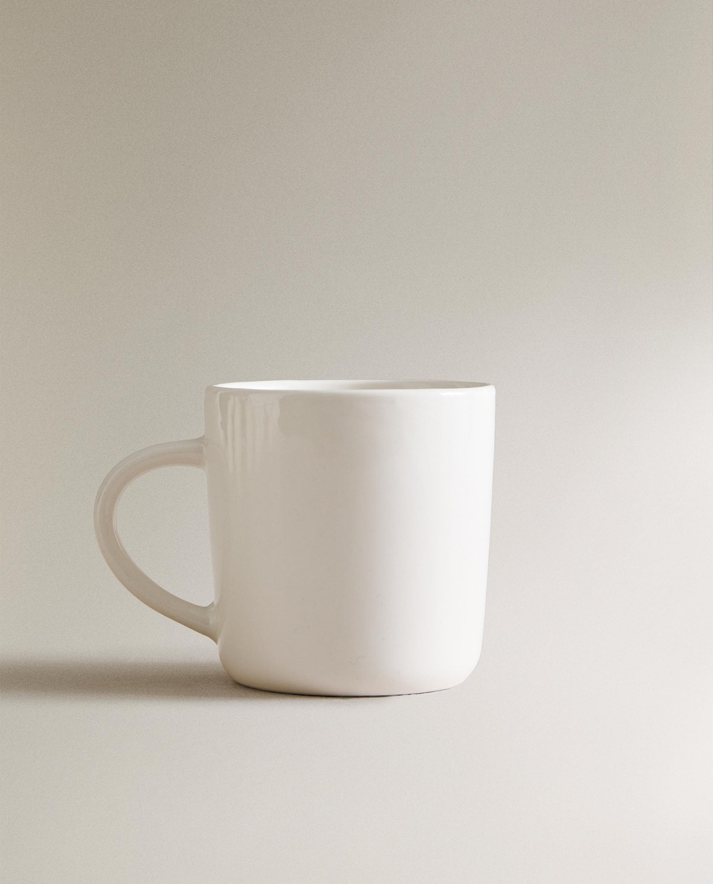 Zara Home чашка из каменной керамики, цвет белый, 9 см