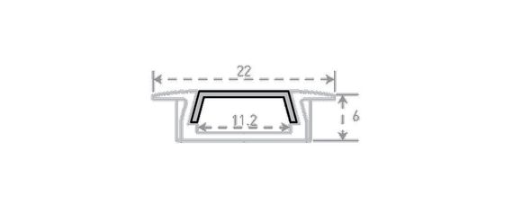 Профиль встраиваемый алюминиевый SWG RC-2206 000985