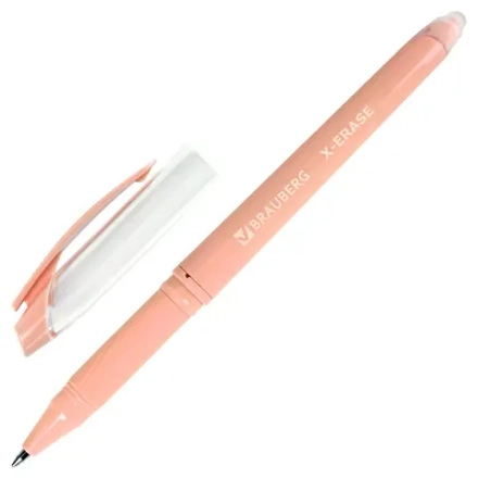 Ручка стираемая гелевая с грипом BRAUBERG X-ERASE PASTEL, 1шт, СИНЯЯ, узел 0,7 мм, линия 0,35 мм, 143953